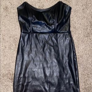 Leather mini dress